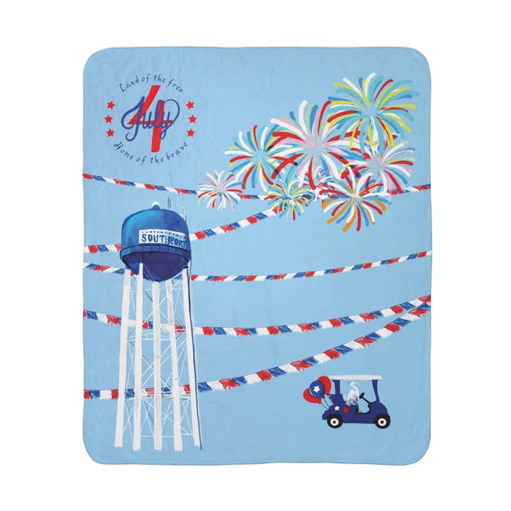 Patriotische Southport Fleece Sherpa Decke - Perfekt für den 4. Juli für den Großhandel von Blue Cava