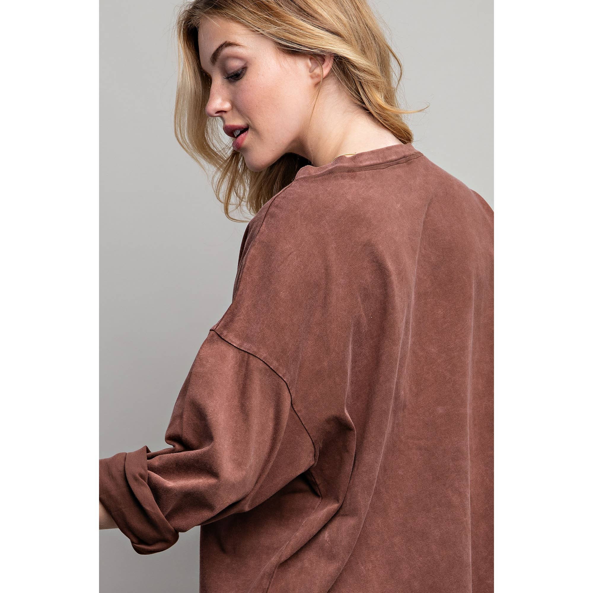 Sweet Generis - Wholesale Lounge Set - Women's - COTTON MINIERAL WASHED OVERSIZE TOP WITH CASUAL BIKER SHORT 6