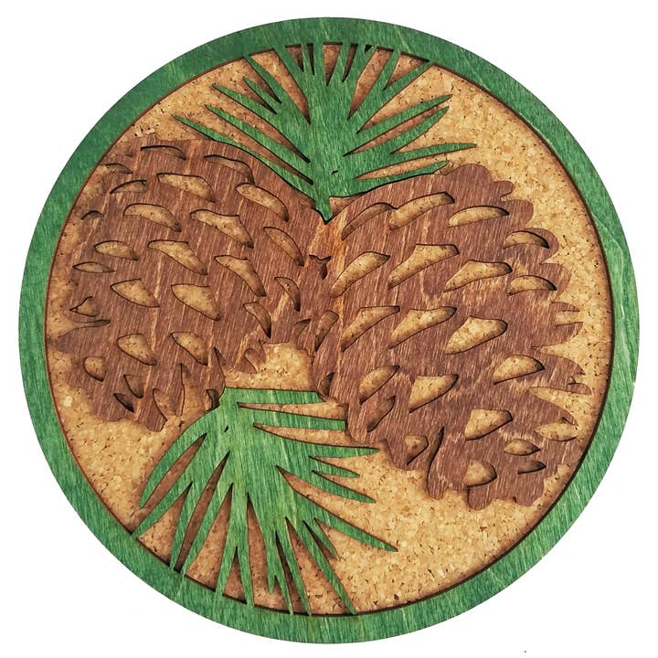 Wood & Cork Trivets - Pine Cones for wholesale by Made and Assembled
