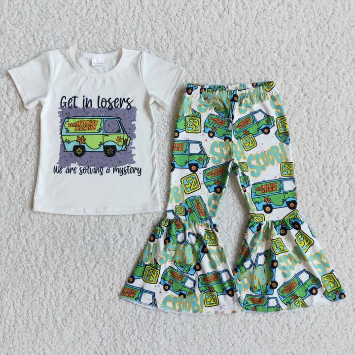Yawoo Garments - Vente Ensemble haut et pantalon – enfant - Get in losers, nous résolvons un mystère chemise pantalon ensemble de vêtements pour enfants filles