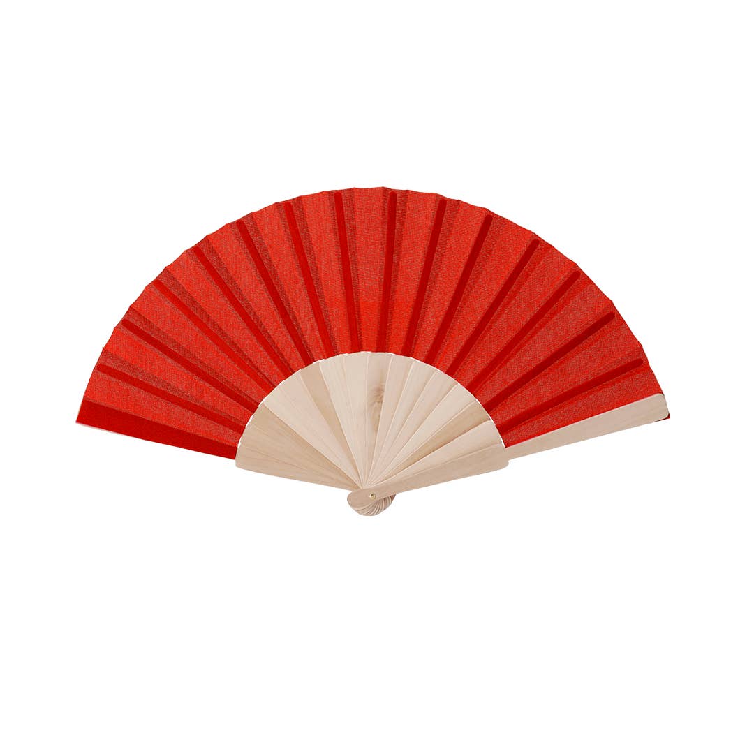 Fustik – wholesale Handheld folding fan – Customized Wooden Fan with Printed Colored Fabric4