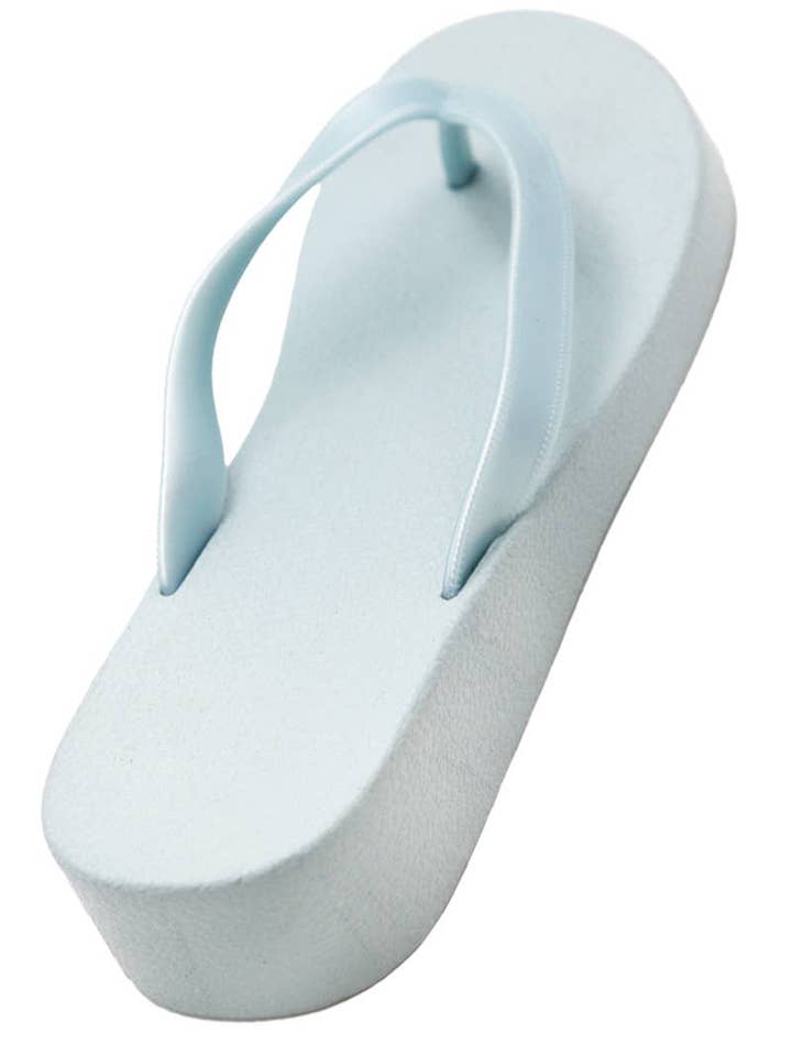 POWDER BLUE Basic Pastel Solid Pvc Flip-flop Sandals for wholesale on Faire6