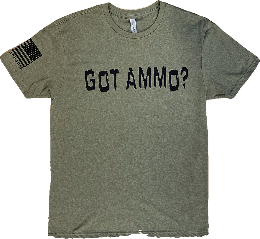 The Armory - Wholesale Screen Printed T-Shirt - Unisex - Got Amo? Heathered Green Unisex T-Shirt for Spring/Summer0