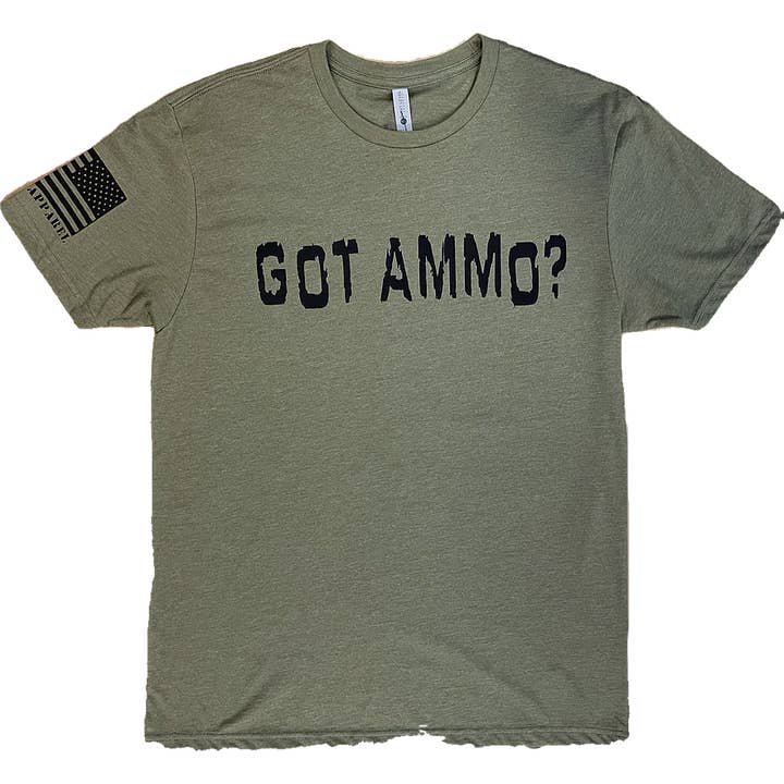 The Armory - Wholesale Screen Printed T-Shirt - Unisex - Got Amo? Heathered Green Unisex T-Shirt for Spring/Summer