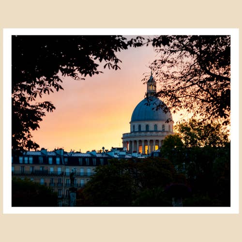 Tirage d'art de Paris (11x14) : Coucher de soleil au Panthéon pour la vente par Charlotte to Paris