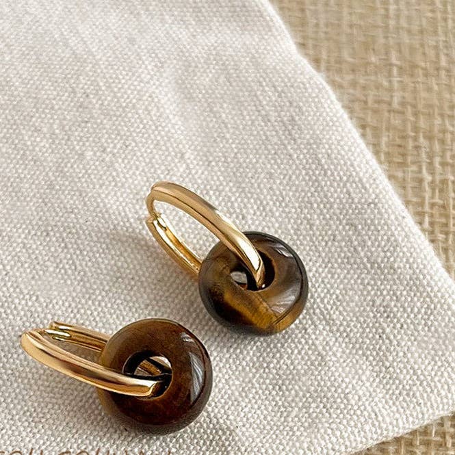 Katinki – wholesale Hoop-örhängen – Örhängen med tigeröga-sten och guldpläterad finish0