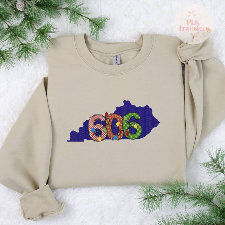 606, Christmas, Kentucky, KY, Lights | Matte Clear Film Screen Print Transfer | - FULL COLOR for wholesale by PLK Transfers