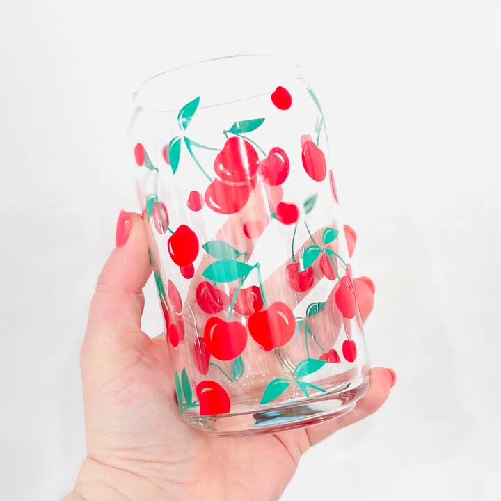 Charlotte Nadine Creations - Wholesale Drinking Glass/Cup - Cherry Can Glass Cup