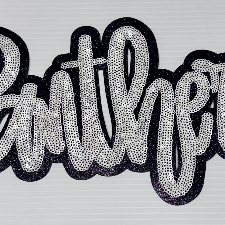 sequinandstiches - Wholesale Patch - Panthers Patch, Sequin Patch, Football Patch, Panthers Game Day Sequin Patch, DIY, Iron on Patch, Black glitter backing9