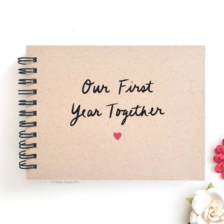 Our First Year Anniversary Scrapbook Journal, 5x7" for wholesale by Happy Dappy Bits