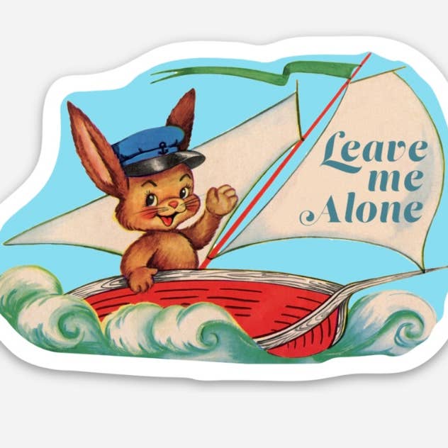 The Coin Laundry - Venta al por mayor Pegatina - Pegatina «Déjame en paz», divertidas pegatinas de conejo en barco1