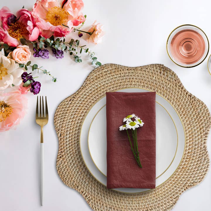 Bali Harvest - Wholesale Placemat - Scallop Rattan Placemat (Natural) - Wicker Straw Charger Mat1