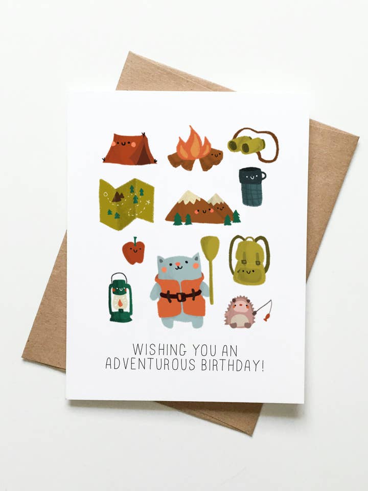 Cat Adventure Birthday Card for wholesale by Le Trango Studios