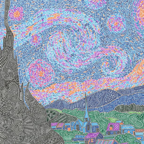 Micro Puzzles - Vendita all'ingrosso Puzzle - Adulti - Una notte da ricordare - Artista del doodle Viz1