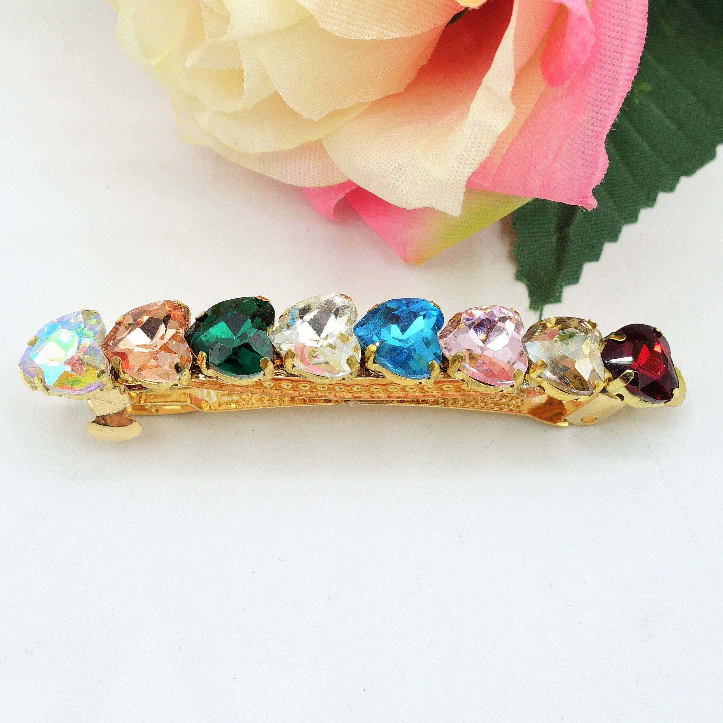 Daemon srls - Wholesale Hair Clip - Women's - LUCE -Fermaglio per capelli con pietre sfaccettate a cuore0