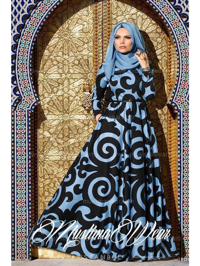 Silkway Dress Black Mist Blue for wholesale on Faire