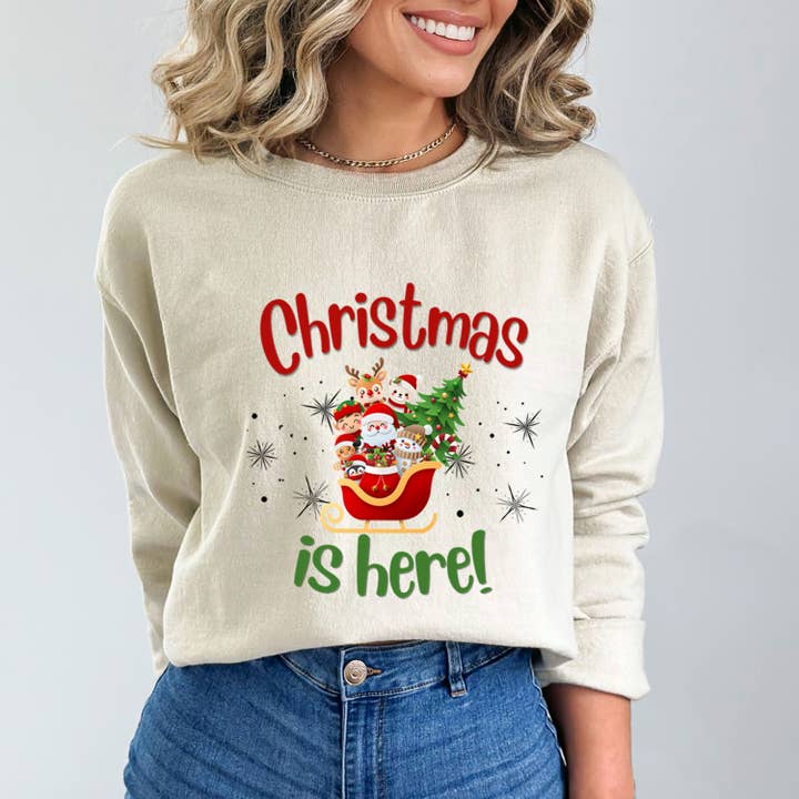 LA Shirt Company - Wholesale Graphic Sweatshirt - Women's - Christmas Is Here - Sweatshirt & Hoodie4