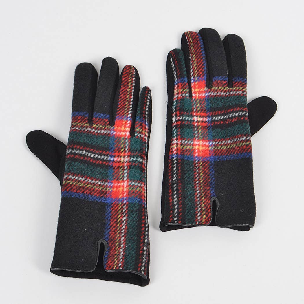 3AM BY H&D ACCESSORIES – Engroshandel Handsker - Dame – Plaid Mønster Handsker0