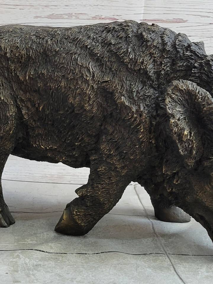 Wild Boar Pig Feral Hog Bronzen sculptuur Standbeeld Figuur Beeldje Decor voor wholesale door Bronzhaus