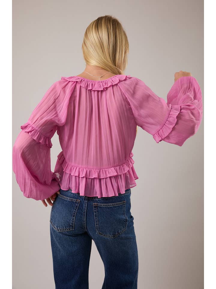 LE LIS - Vente Chemisier – femme - CHEMISIER À ENCOLURE DÉGAGÉE ET VOLANTÉ22