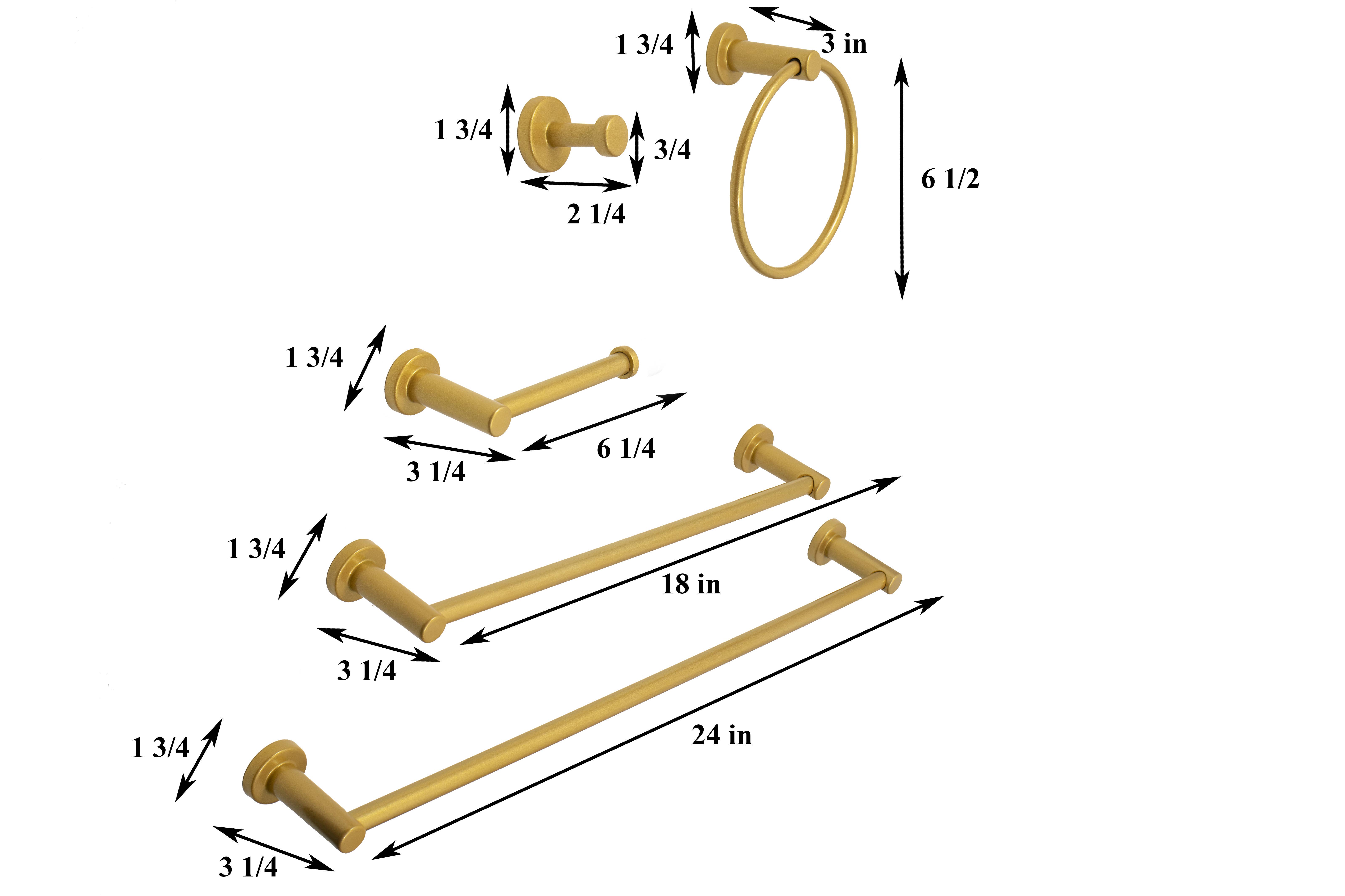 Gold FH 5 Pcs Bathroom Hardware Accessories Set for wholesale on Faire1