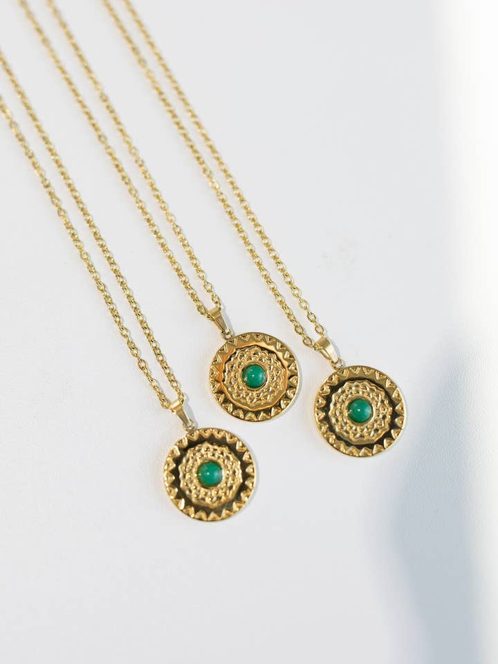 The Eden Sun Necklace - Green for wholesale by BELJOY