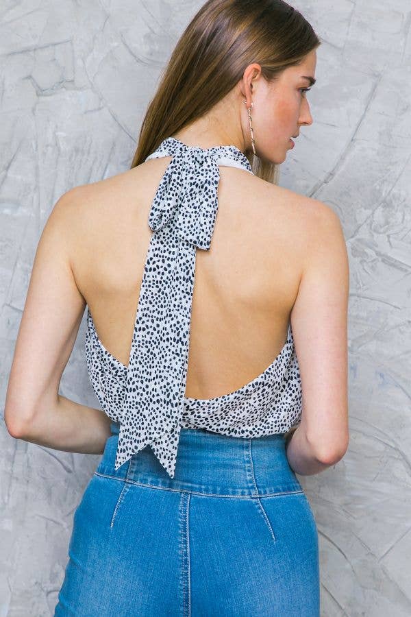 IVORY A printed woven bodysuit -JT9439 for wholesale on Faire2