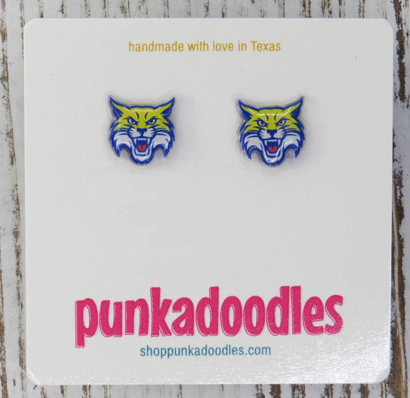 Punkadoodles.co - Wholesale Stud/Post Earrings - Wildcat Mascot Earrings