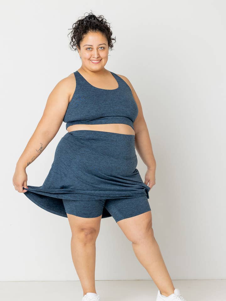 SuperSoft Skort - Heather Navy for wholesale by Superfit Hero