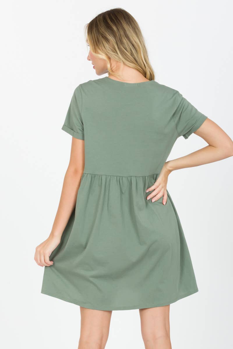 Tres Bien, Inc - Wholesale Dress - Women's - S/S BABYDOLL DRESS WITH BUTTONS8