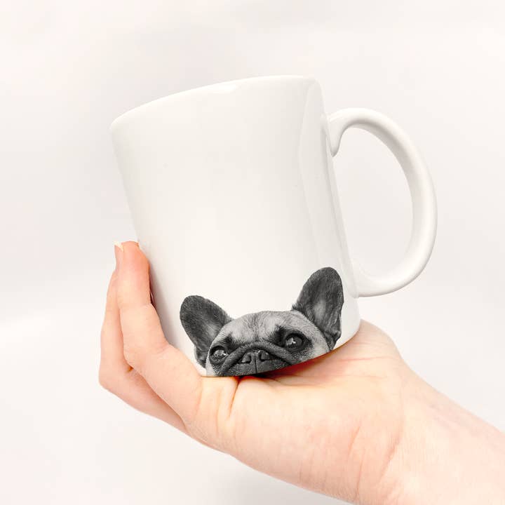 Perkie Prints - Wholesale Coffee Mug - Peeking Frenchie Mug3
