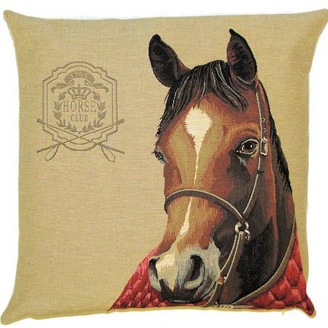 yapatkwa - art of the loom - Wholesale Throw Pillow Cover - Jacquard Woven Pillow Cover - Horse Pillow - Horsehead