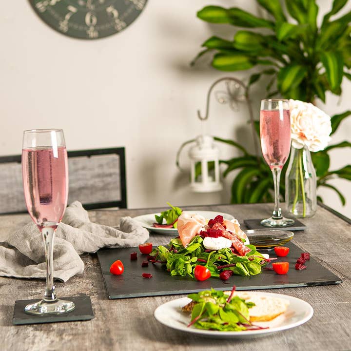 Rinkit Ltd - Vente Sous-verre - Sous-verre carré Argon Tableware Linea en ardoise - 10 cm2