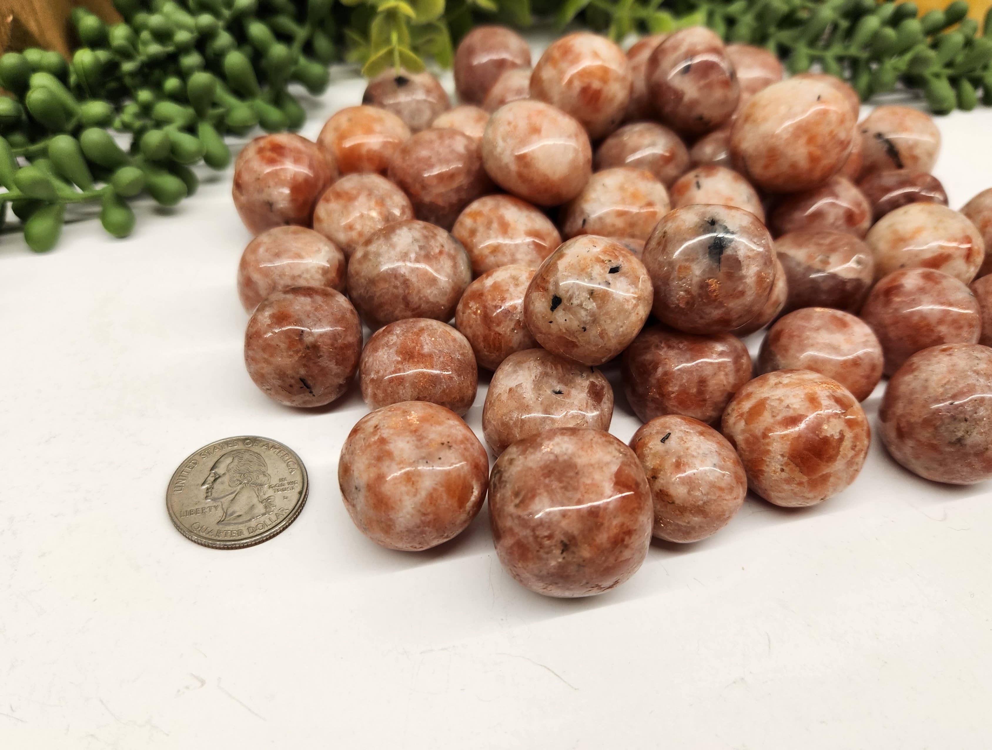 Meraki Gemstones - Wholesale Spiritual Stone/Crystal - Sunstone Tumbled Stones  (0.5kg/1.1 lbs.)  20-25mm4