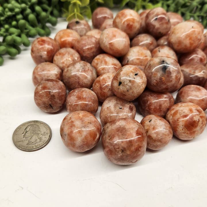 Meraki Gemstones - Wholesale Spiritual Stone/Crystal - Sunstone Tumbled Stones (0.5kg/1.1 lbs.) 20-25mm4