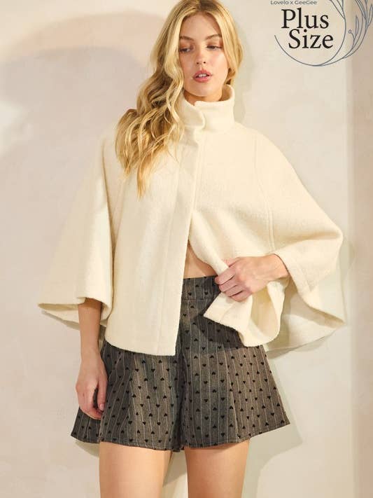 Plus Kort Kappefrakke MJ51778PL for engroshandel hos GeeGee x Lovelo