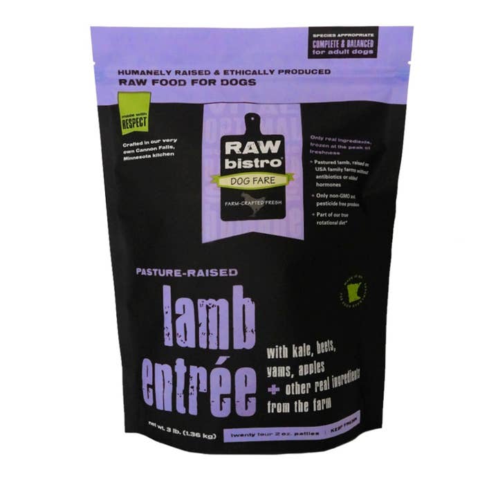 🐑 Raw Frozen Lamb Entrée - 3 lb Bag (2 oz Patties) for wholesale by Raw Bistro Pet Fare