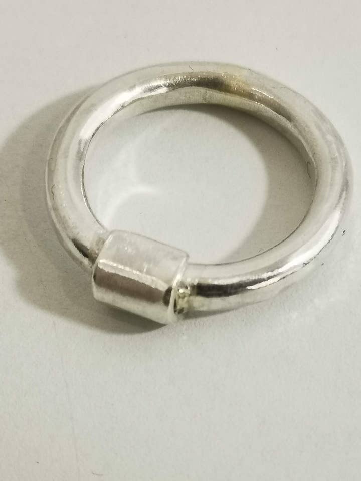 Handmade Chunky Silver Unisex Ring, Made to Order for wholesale by Blue Marble Jewellery