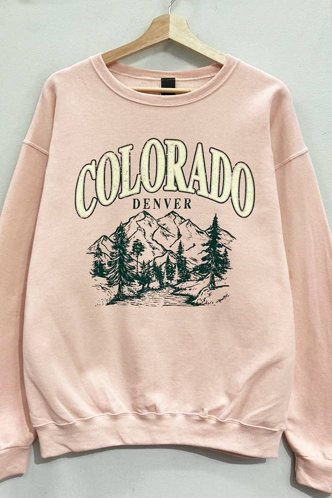 PEACH BLUSH Colorado Mountains Sweatshirt    for wholesale on Faire1
