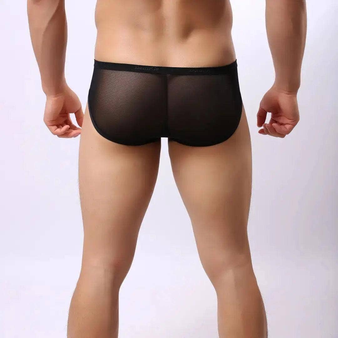 DomiGe - Vente Sous-vêtements – homme - Slips transparents pour hommes avec logo, ceinture élastique et pochette profilée, sous-vêtements masculins6