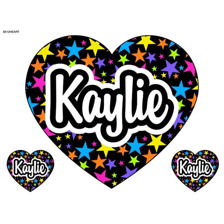 HEART SHAPE CLING IT - NEON STARS SHEET 9X12 for wholesale by Namedrops