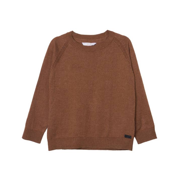 Boys Lightweight Caramel Brown Sweater for wholesale by iMiN Kids