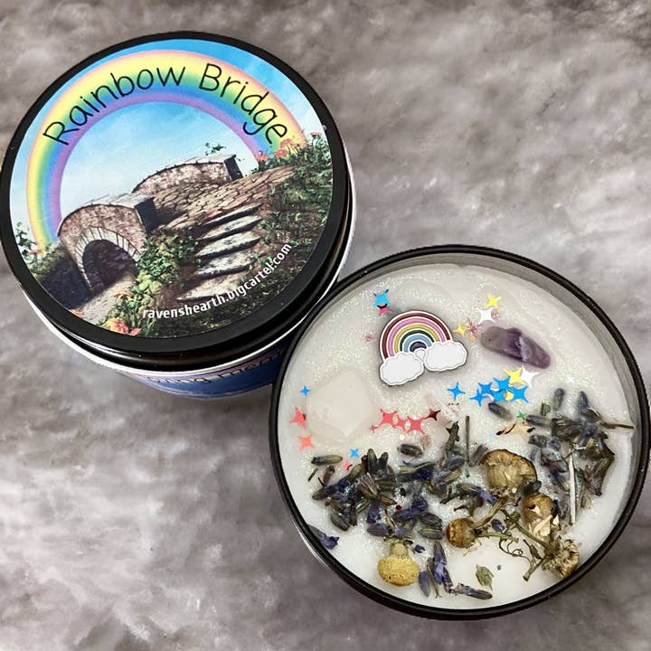 Raven’s Hearth – wholesale Jar/filled candle – Rainbow Bridge Soy Candle
Pet Loss | Grief
6 oz