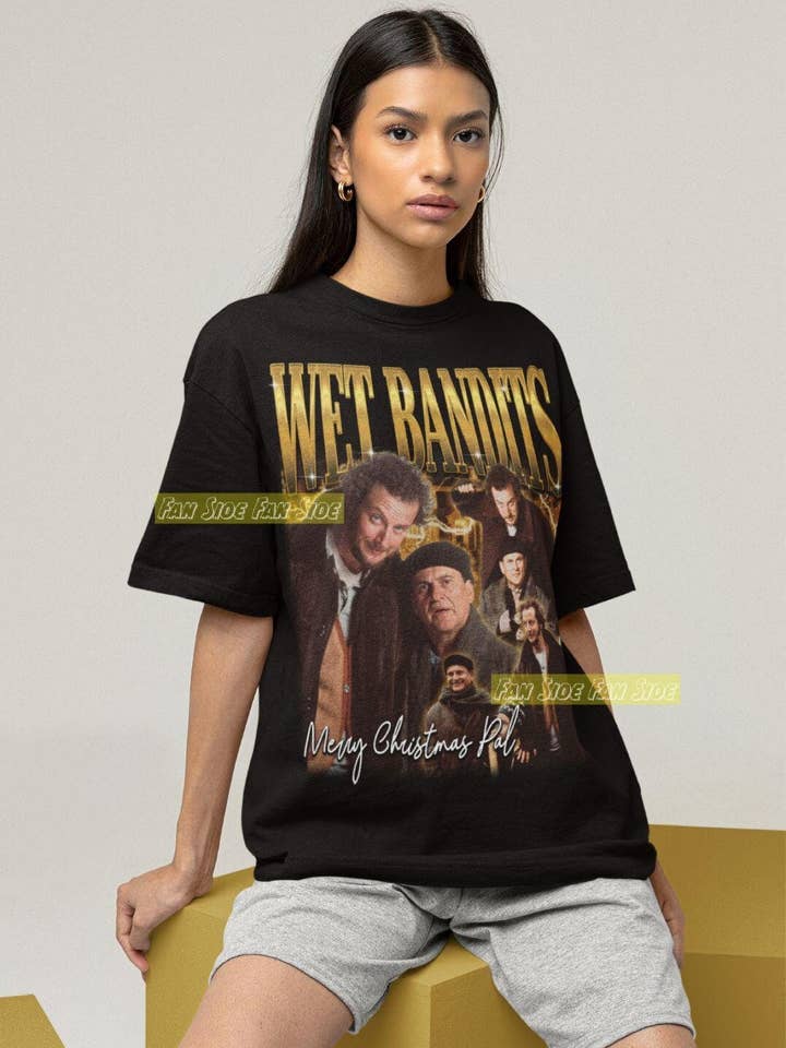 TheKingShirt - Wholesale Graphic Sweatshirt - Women's - Wet Bandits Christmas Movie Shirt Funny Home Alone Tee
