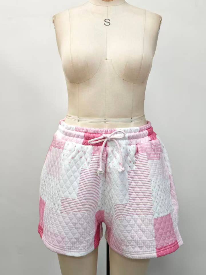 Margo Patchwork Quilted Shorts for wholesale by Sunkissed Coconut
