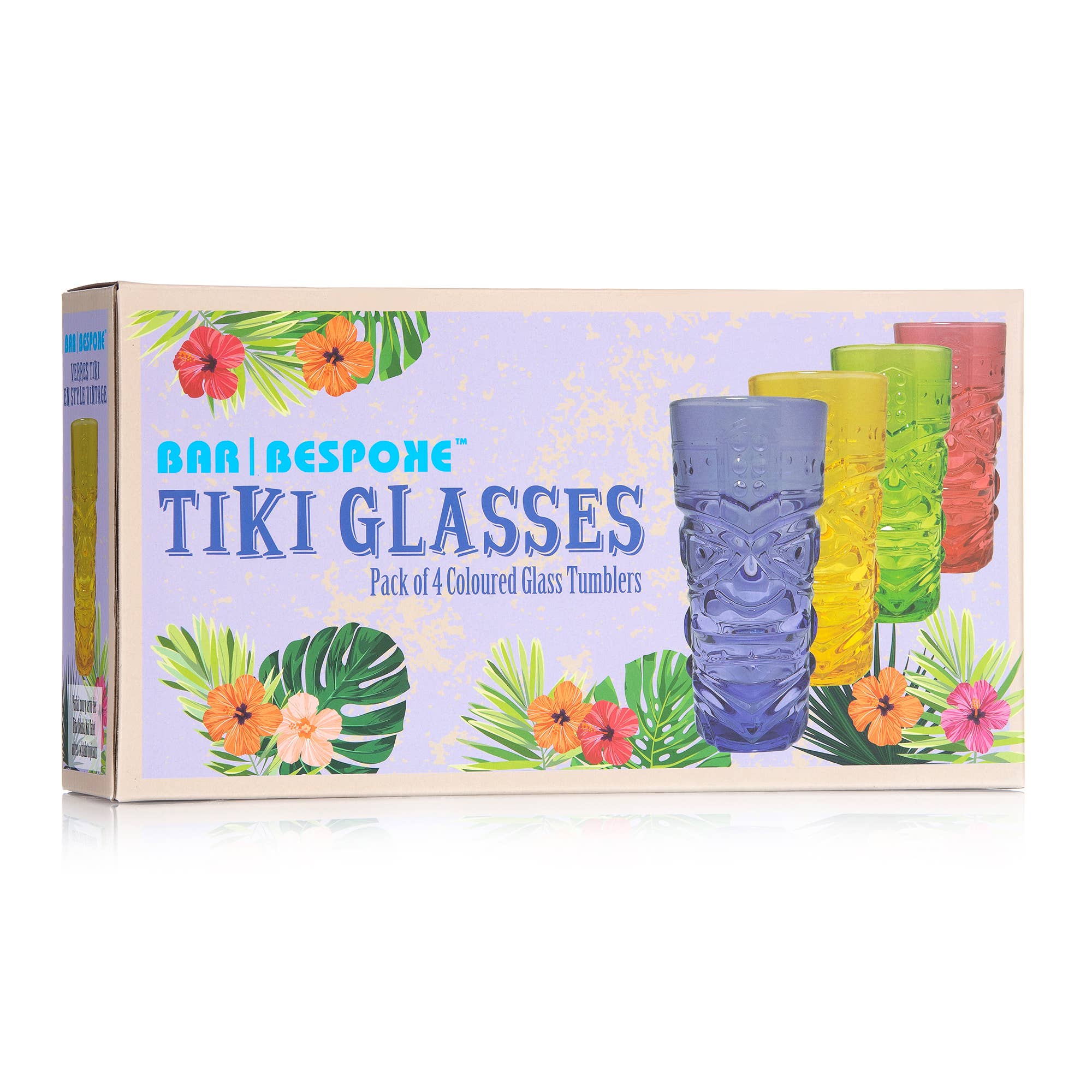 Original Products US/CAN - Vente Verres à cocktail/alcool - Ensemble de 4 verres Tiki Highball de couleur tropicale Bar Bespoke8