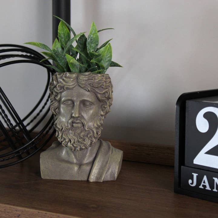 Kurated Korner – wholesale Plant pot – Esterno Greek God Zeus Planter Pot