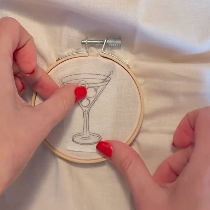 Chasing Threads - Wholesale Embroidery/Cross Stitch Supplies - Stick & Stitch Embroidery Kit - Cocktails1