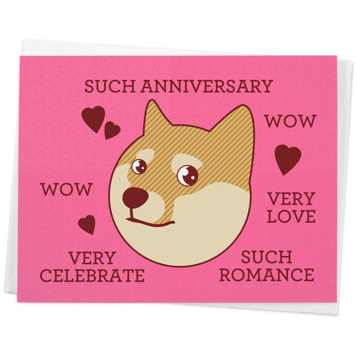 Such Anniversary Doge Shiba Inu Card for wholesale by Tiny Bee Cards