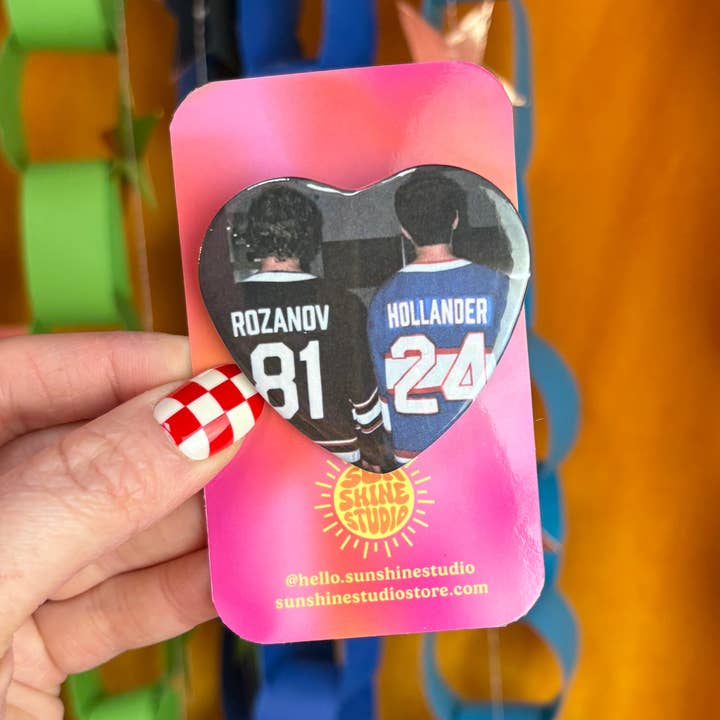 Jersey Heated Rivalry Pin for wholesale by Sunshine Studio